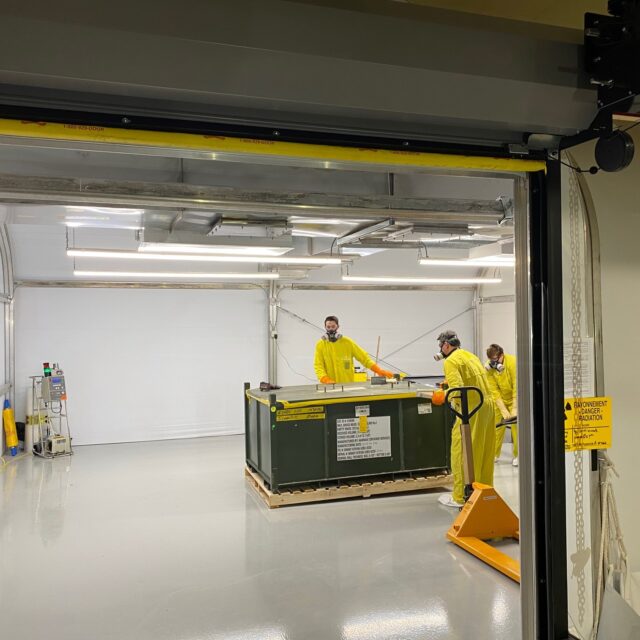 The Western Clean-Energy Materials and Sorting Facility will be built similar to Laurentis’s facility in Hamilton. Pictured above is the first shipment of low-level materials that arrived at the Hamilton CMSR facility in 2020.